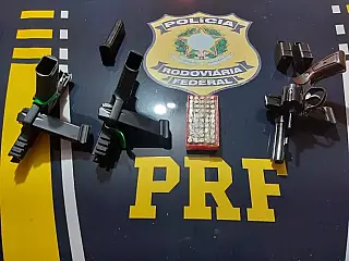 Homem é preso com armas e munições em fiscalização da PRF na fronteira Brasil-Paraguai