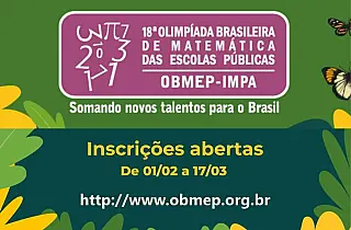 Escolas estaduais têm até 17 de março para se inscrever na 18ª Olimpíada Brasileira de Matemática