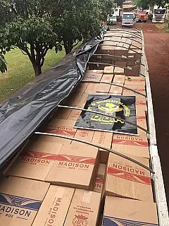 DOF faz apreensão de 45 mil pacotes de cigarros contrabandeados do Paraguai