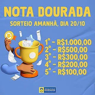 Sorteio do Programa Nota Dourada acontece nesta quinta-feira