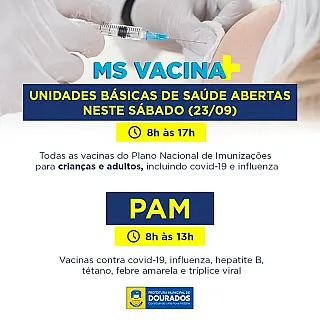 Unidades de Saúde atendem neste sábado para atualizar Caderneta de Vacinação de crianças e adultos