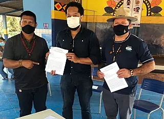 Olavo Sul se reúne com diretores de escola e lideranças indígenas