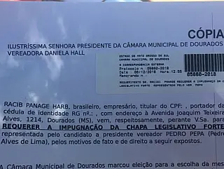 Pedida impugnação de chapa encabeçada por vereador preso para eleição da Câmara