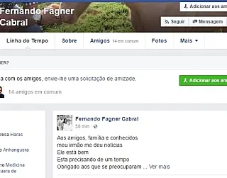 Rapaz sumido aparece e diz que ‘precisa de um tempo’