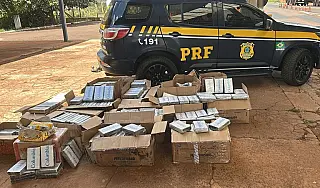 PRF apreende 629 Kg de cocaína em Terenos
