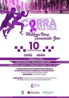 Dourados realiza corrida solidária contra feminicídio neste sábado
