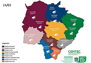 Sexta-feira tem previsão de temperatura acima de 30ºC em Mato Grosso do Sul