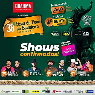 38ª Festa do Peão de Boiadeiro de Dourados confirma atrações musicais