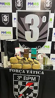 Força Tática do 3º BPM apreende 3,5 kg de haxixe em ônibus interestadual