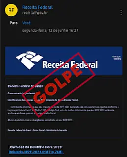 Golpistas enviam mensagens falsas sobre restituição do Imposto de Renda