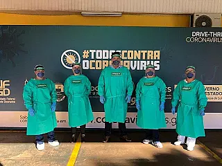 Unimed Dourados cede equipe para a coleta de exames no Corpo de Bombeiros