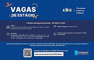 Prefeitura prorroga inscrições para estágio com bolsas de até R$ 1,1 mil