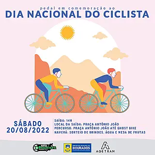 Passeio Ciclístico em comemoração ao Dia do Ciclista acontece neste sábado