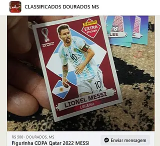 Figurinha do Messi vale R$ 500 em Dourados