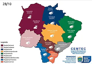 Sábado inicia com possibilidade de chuvas e tempo segue instável