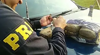 PRF prende taxista e passageiro com 5,6 quilos de cocaína na BR-267