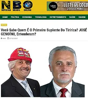 Veiculações de que José Genoíno é o suplente de Tiririca são falsas