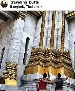 Americanos tiram foto de bermudas abaixadas em frente a templo na Tailândia e acabam presos