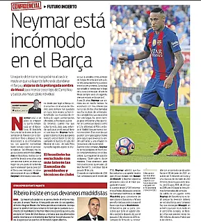 Neymar sente desconforto no Barcelona, diz Jornal