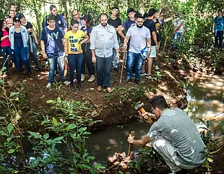 Engenharia da Unigran usa o córrego Laranja Doce para calcular vazão de rios