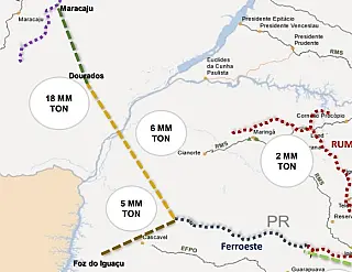 Ferroeste troca Dourados por Maracaju em novo traçado da ferrovia de exportação