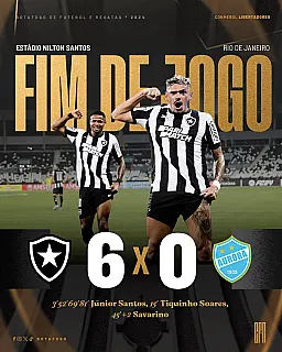 Botafogo goleia Aurora por 6 a 0 e avança na Pré-Libertadores