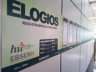 HU instala painel de elogios recebidos em 2019 pelos atendimentos