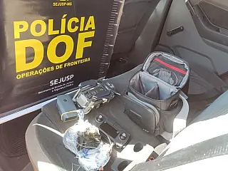 Drone, drogas e celulares são apreendidos pelo DOF momentos antes de chegarem aos internos da PED