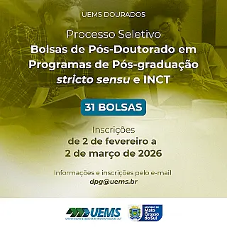 Chamada de Pós-Doutorado paga R$ 5,2 mil na Uems