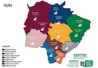 Previsão é de tempo firme nesta segunda-feira em Mato Grosso do Sul