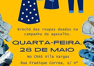 Brechó distribui roupas em Vila Vargas