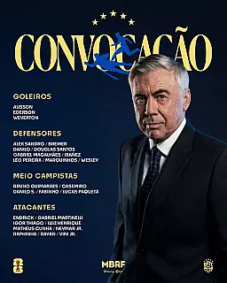 Com Neymar, Ancelotti convoca seleção para a Copa