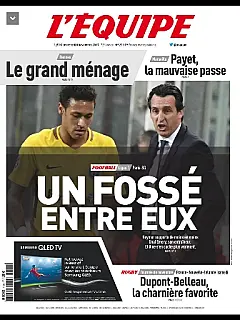 Rixa entre Neymar e técnico é estampa de jornal francês L'Équipe