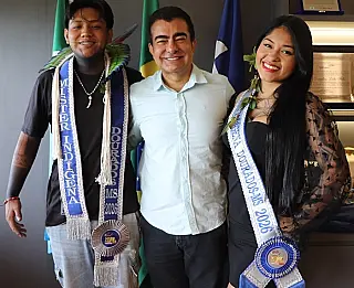 Marçal recebe Miss e Míster Indígena