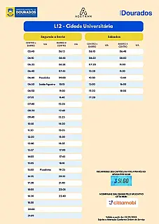 Agetran informa horários de ônibus para UFGD