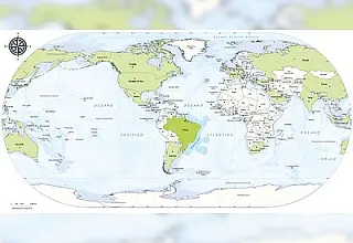 IBGE inicia venda do mapa-múndi com o Brasil no "centro"