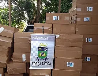 Ação da Força Tática apreende carga de cigarros perto da PED