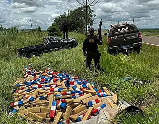 Homem capota caminhonete com quase mil quilos de maconha