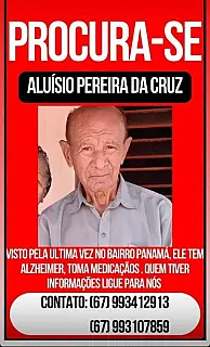Família procura idoso com Alzheimer e Parkinson