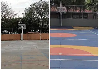 Amigos se unem e ‘reconstroem’ quadra do Parque dos Ipês