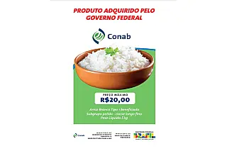 Arroz importado pelo governo federal vai custar R$ 4 o quilo em MS