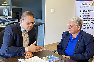 Governador do Rotary visita prefeito e fortalece parceria com Poder Público