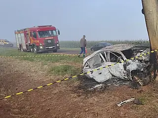 Dois morrem ao bater carro na estrada do Panambi
