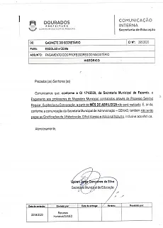 Com aulas suspensas, Prefeitura de Dourados corta salários de professores em abril