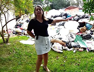 Lia Nogueira denuncia abandono de cooperativa de recicláveis