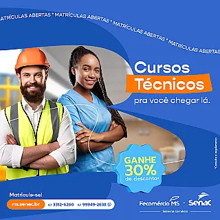 Últimas oportunidades para cursos técnicos com 30% de desconto