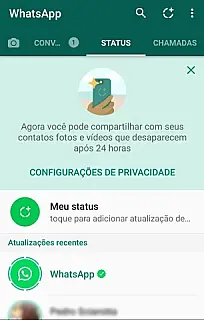 WhatsApp retoma status antigo, mas mantém imagens que somem