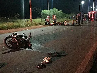 Choque frontal entre duas motos mata três pessoas na saída de Ponta Porã