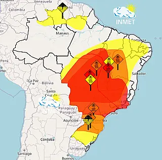 Inmet amplia alerta vermelho de grande perigo