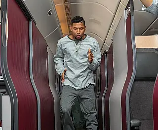 Palmeiras treina na viagem
